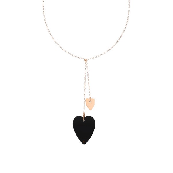 Collier Lasso Ginette NY Angele en or rose et onyx