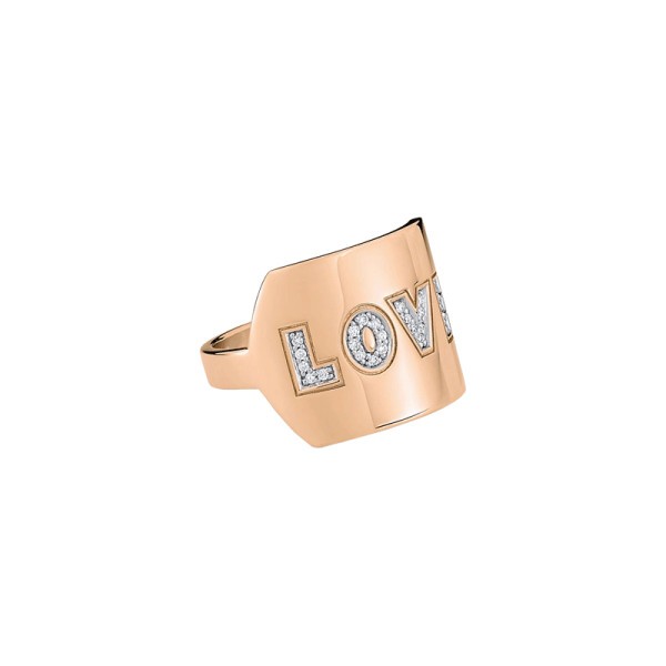 Bague Ginette NY Angele en or rose et diamants