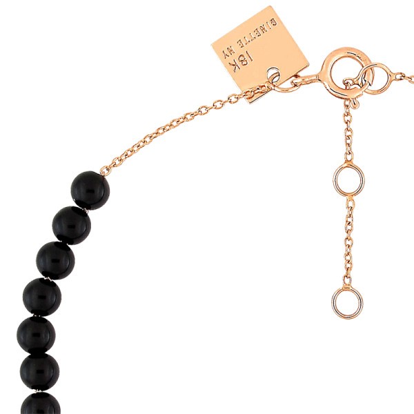 Bracelet Ginette NY Maria Mini Bead en or rose et onyx