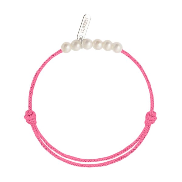 Bracelet Claverin Baby Girls Cords Little Treasures cordon rose fuschia et perles blanches - SOLDAT