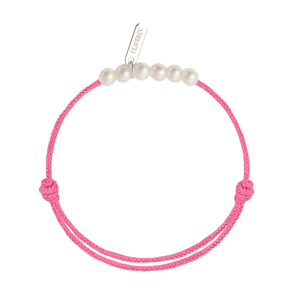 Bracelet Claverin Baby Girls Cords Little Treasures cordon rose fuschia et perles blanches - SOLDAT