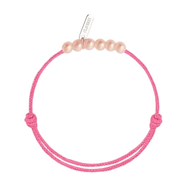 Bracelet Claverin Baby Girls Cords Little Treasures cordon rose fuschia et perles roses - SOLDAT
