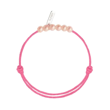 Bracelet Claverin Baby Girls Cords Little Treasures cordon rose fuschia et perles roses - SOLDAT PL