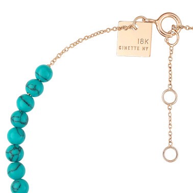 Bracelet Ginette NY Maria Mini Bead en or rose et turquoise