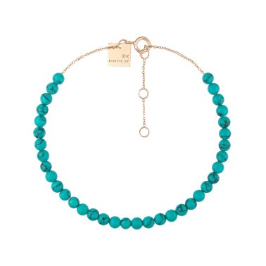 Bracelet Ginette NY Maria Mini Bead en or rose et turquoise