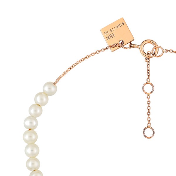 Bracelet Ginette NY Maria Mini Bead en or rose et perle