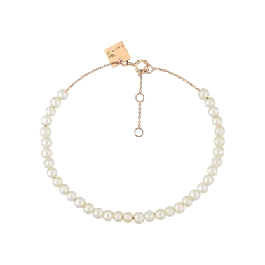 Bracelet Ginette NY Maria Mini Bead en or rose et perle
