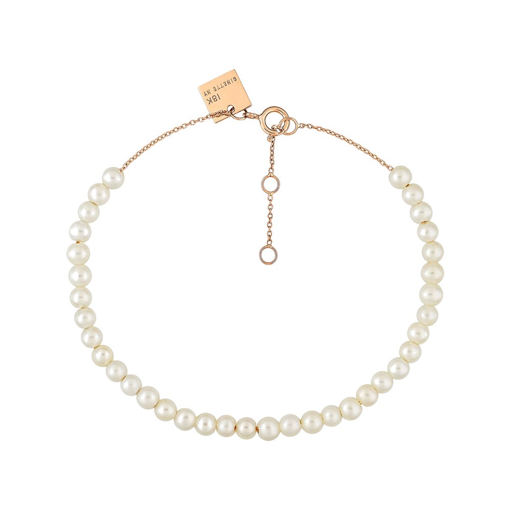 Bracelet Ginette NY Maria Mini Bead en or rose et perle