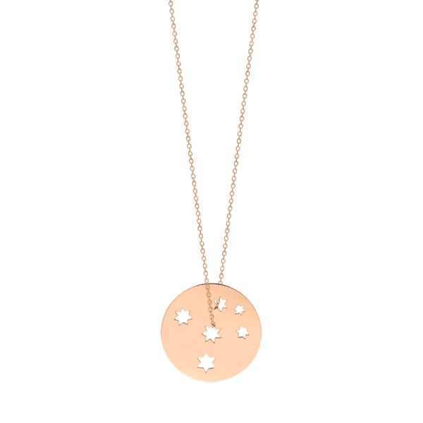 Collier Ginette NY Milky Way Disc on chain en or rose