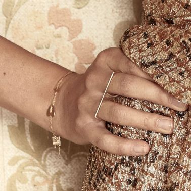 Bracelet Ginette NY Milky Way Open Star en or rose