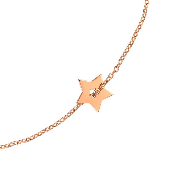Bracelet Ginette NY Milky Way Open Star en or rose