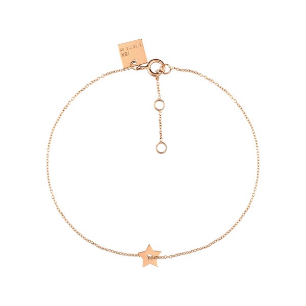 Bracelet Ginette NY Milky Way Open Star en or rose