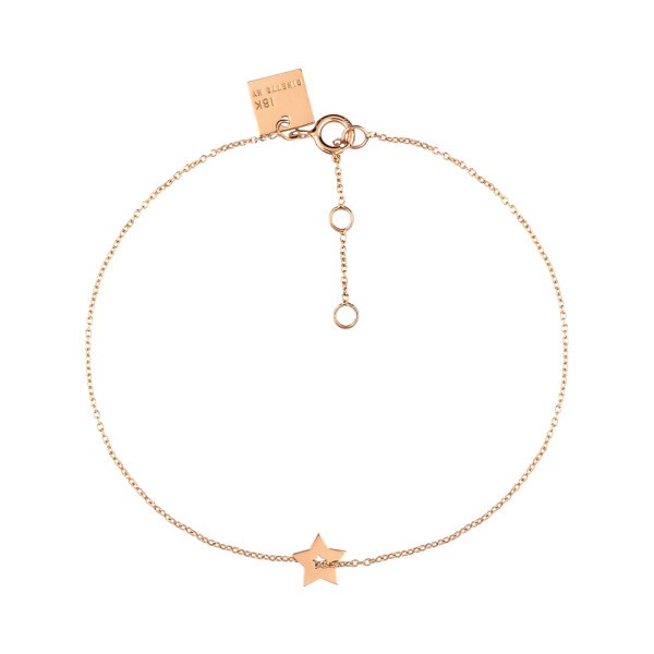 Bracelet Ginette NY Milky Way Open Star en or rose