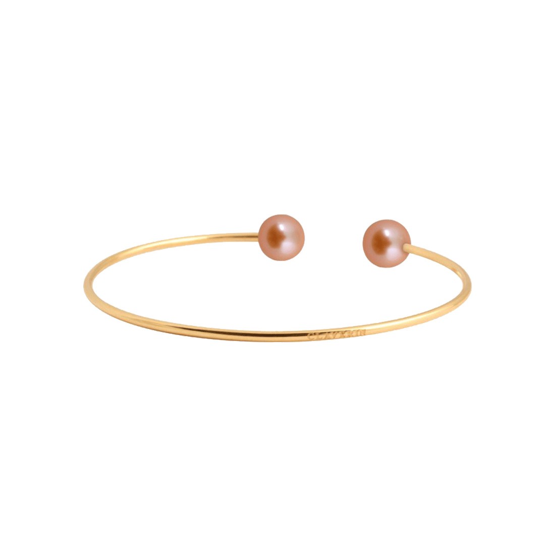 Bracelet Claverin Le Jonc en or jaune et perles roses - SOLDAT PL