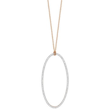 Collier Ginette NY Jumbo Ellipse on chain en or rose et diamants