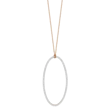 Collier Ginette NY Jumbo Ellipse on chain en or rose et diamants