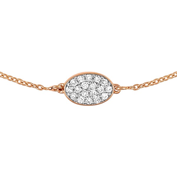 Bracelet Ginette NY Sequin en or rose et diamants