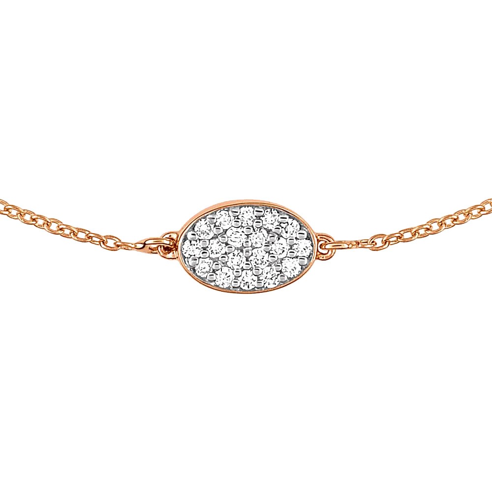 Bracelet Ginette NY Sequin en or rose et diamants