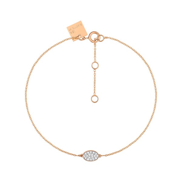 Bracelet Ginette NY Sequin en or rose et diamants