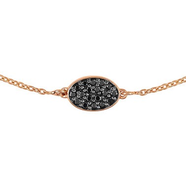 Bracelet Ginette NY Sequin en or rose et diamants noirs