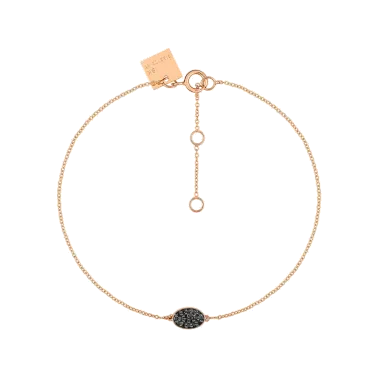 Bracelet Ginette NY Sequin en or rose et diamants noirs
