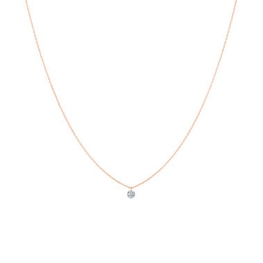 Pendentif La Brune et La Blonde 360° en or rose et diamant 0,10 carat - Soldat_PL