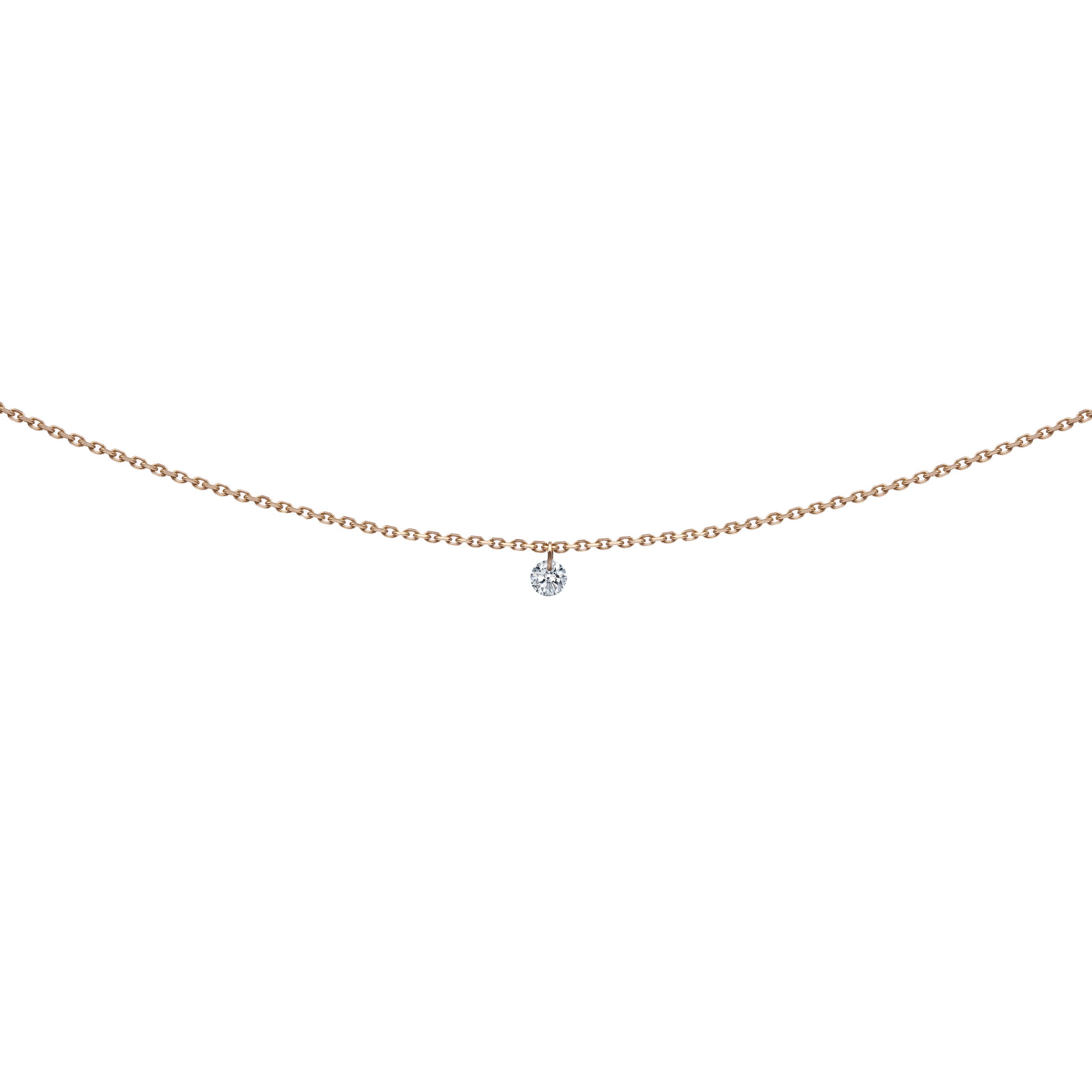 Pendentif La Brune et La Blonde 360° en or rose et diamant 0,10 carat - Zoom