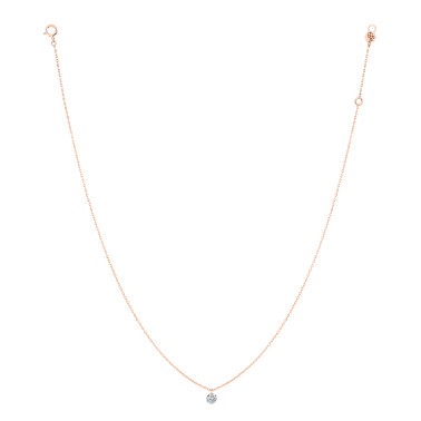 Pendentif La Brune et La Blonde 360° en or rose et diamant 0,10 carat - Full