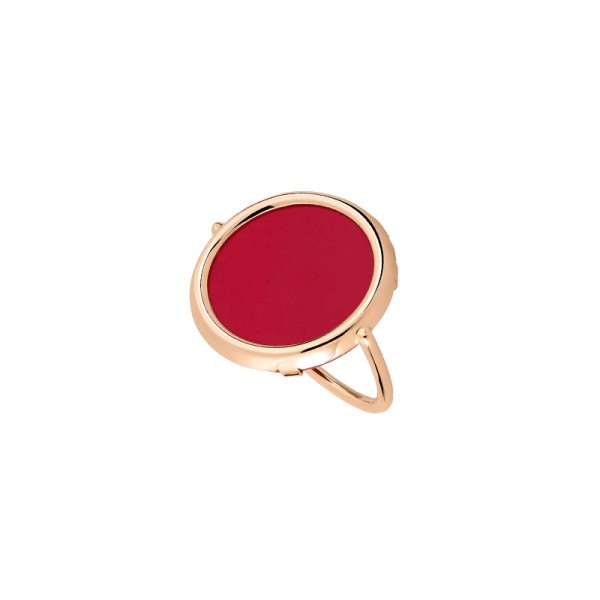 Bague Ginette NY Maria Disc  or rose et corail