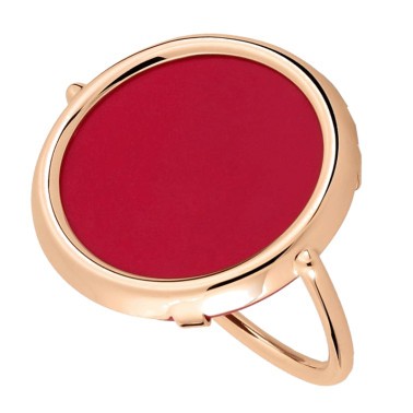 Bague Ginette NY Maria Disc  or rose et corail