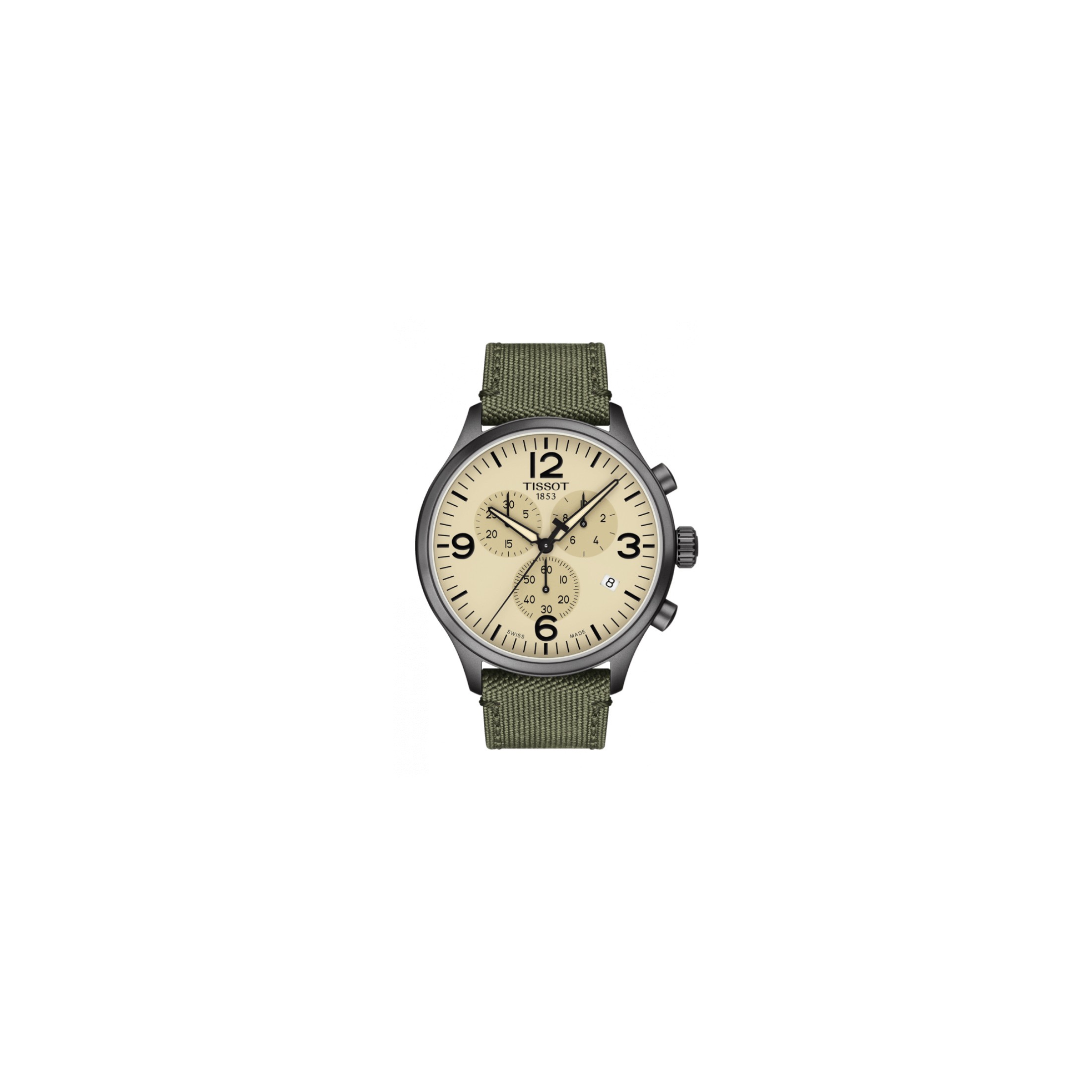 Montre Sport Chronos Vert & Cadran Gris à Quartz - Bracelets Tendances