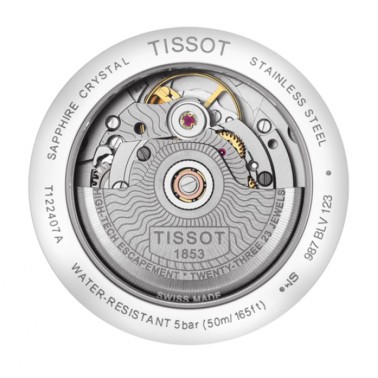 Montre Tissot T-Classic Carson Premium Powermatic 80 cadran argenté bracelet cuir brun 40 mm