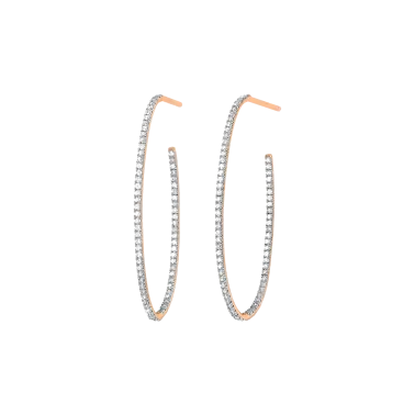 Créoles Large Ginette NY Ellipse en or rose et diamants