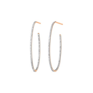 Créoles Large Ginette NY Ellipse en or rose et diamants