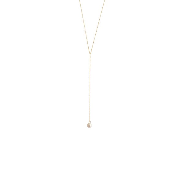 Collier Claverin Lasso en or jaune et perle blanche - SOLDAT PL