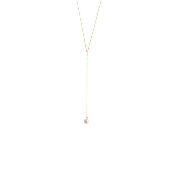 Collier Claverin Lasso en or jaune et perle blanche