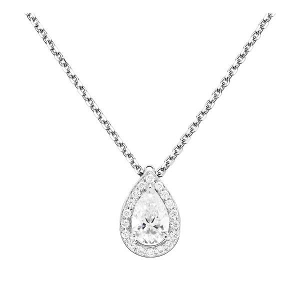 Collier Lepage Marceau en or blanc et diamant taille poire