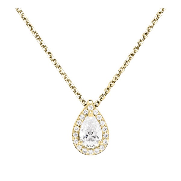 Collier Lepage Marceau en or jaune et diamant taille poire