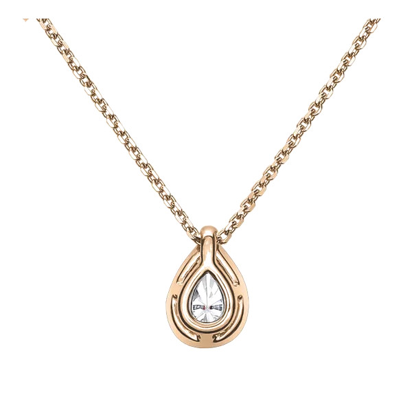 Collier Lepage Marceau en or rose et diamant taille poire