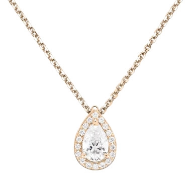 Collier Lepage Marceau en or rose et diamant taille poire