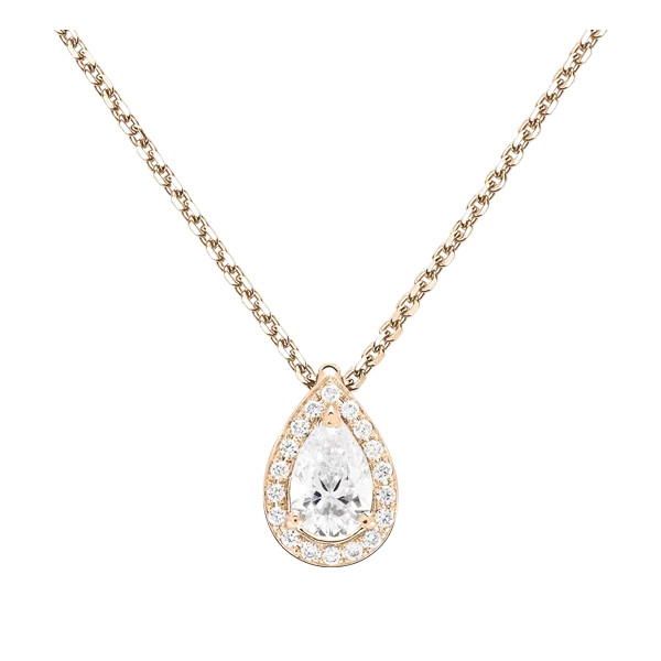 Collier Lepage Marceau en or rose et diamant taille poire