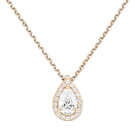 Collier Lepage Marceau en or rose et diamant taille poire