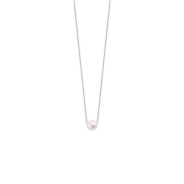 Collier Claverin Simply Pearly en or blanc et perle blanche - SOLDAT PL