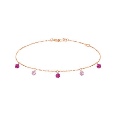 Bracelet La Brune et La Blonde Confetti Rose en or rose rubis et saphirs rose 0,65 carat