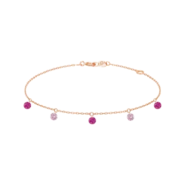 Bracelet La Brune et La Blonde Confetti Rose en or rose rubis et saphirs rose 0,65 carat