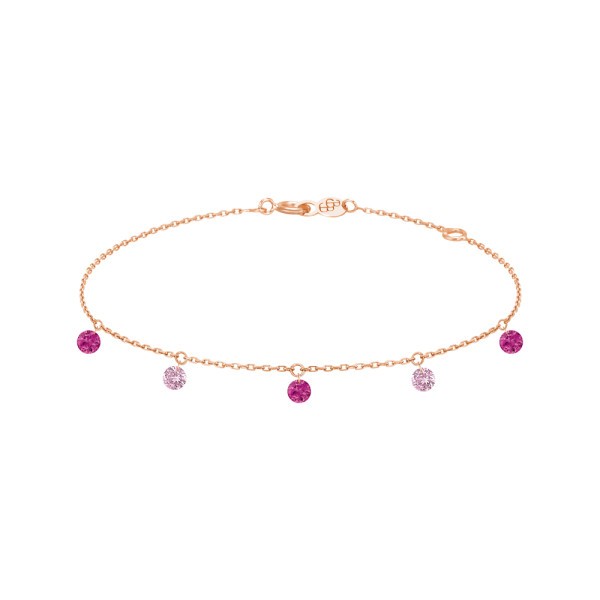 Bracelet La Brune et La Blonde Confetti Rose en or rose rubis et saphirs rose 0,65 carat