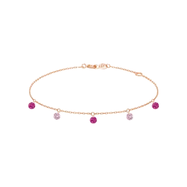 Bracelet La Brune et La Blonde Confetti Rose en or rose rubis et saphirs rose 0,65 carat