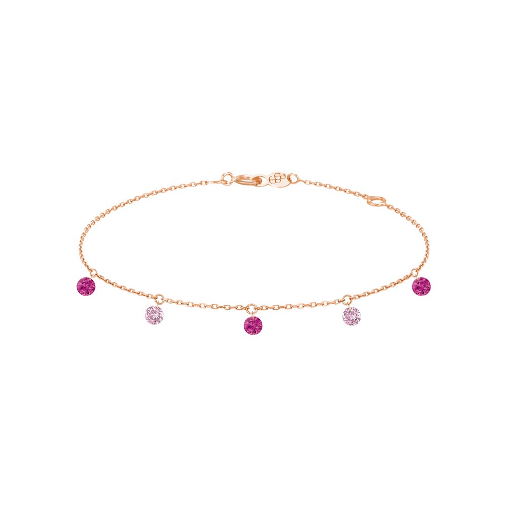 Bracelet La Brune et La Blonde Confetti Rose en or rose rubis et saphirs rose 0,65 carat