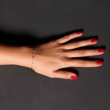 Bracelet La Brune et La Blonde Confetti Bleu en or blanc et 5 saphirs bleus 0,65 carat