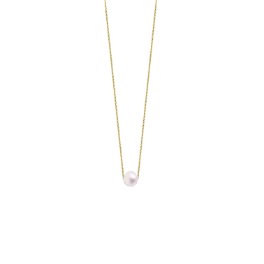 Collier Claverin Simply Pearly en or jaune et perle blanche 7 mm
